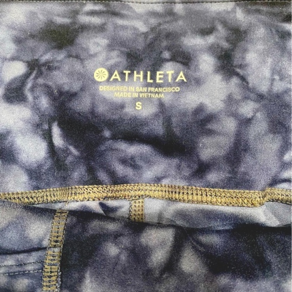 ATHLETA  POWERVITA SALUTATION HIGH-RISE 7/8 TIE DYE BLUE LEGGINGS SIZE SMALL - Picture 7 of 16